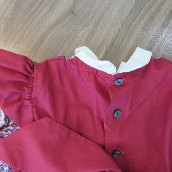 VINTAGE POLLY FLINDERS Smocked Floral Cottagecore Prairie Girl's Dress Church - Picture 11 of 13